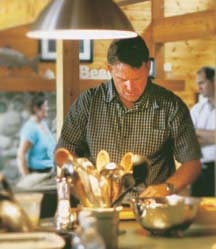 Chef at work: Rob Feenie, Canada's Iron Chef, cooked a meal for the WCFC crew.